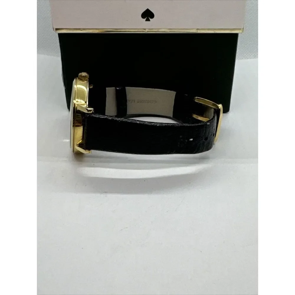 Kate Spade New York 0107 Women's Black Leather Analog Dial Quartz Watch JNA166